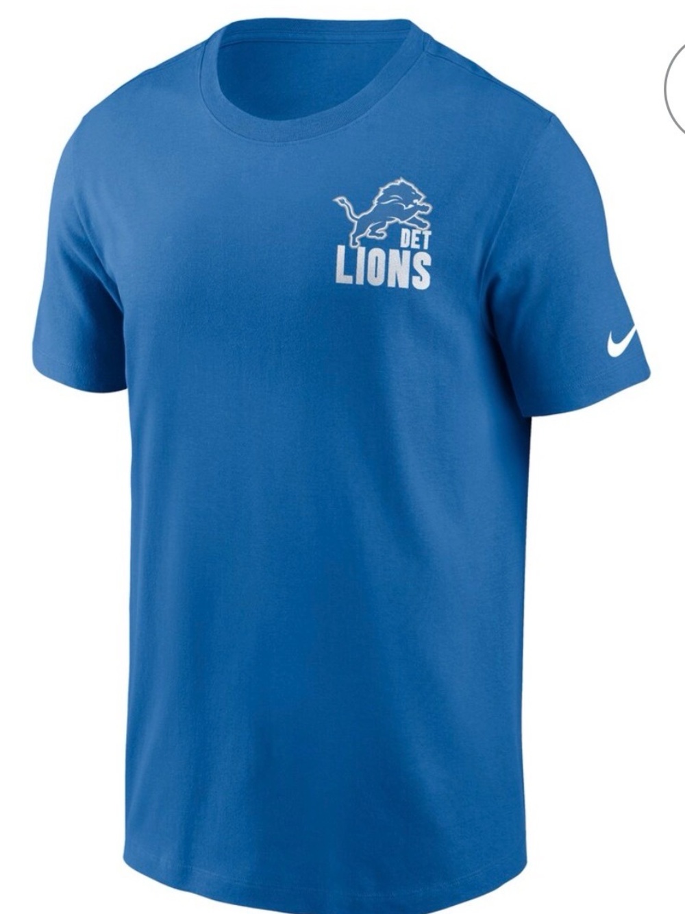 Nike Men’s Sm Detroit Lions Blue Graphic Tee Excellent Condition